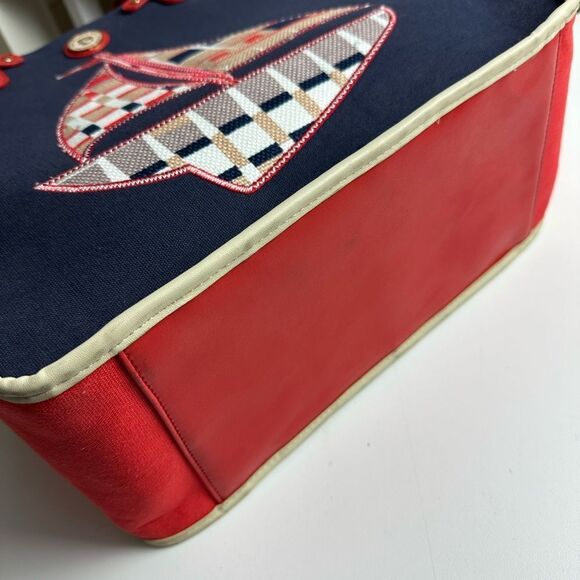 Spartina 449 Quarterdeck Beach Bag Tote Red+Navy New with Tags - Picture 7 of 9